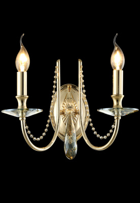 Бра Crystal Lux VICTORIA AP2 GOLD/AMBER