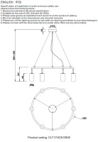Светильник подвесной Crystal Lux CLT 015C6 D600 BL-GO